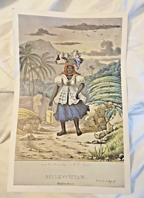 1837 Isaac Belisario Lithograph Reprint Jamaican Art Black History Milk Woman