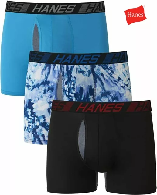 Men's Hanes Comfort Flex Fit Total Support Pouch X-Temp Boxer Briefs 3-Pack
