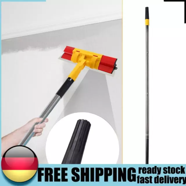 Telescopic Ceiling Paint Roller Extender Portable Cleaning Brush 4 Section Rod D