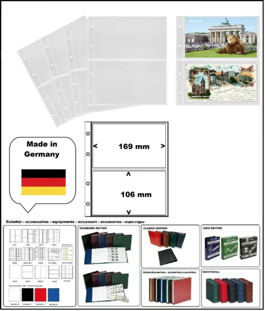 POSTKARTENHÜLLEN NUMOH 2C NH 2x 169x106mm Für POSTKARTEN LOOK 338575 10 x Pack