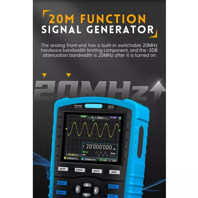 Oscilloscope numérique portable double canal 180 MHz 3 Mo bande passante analog