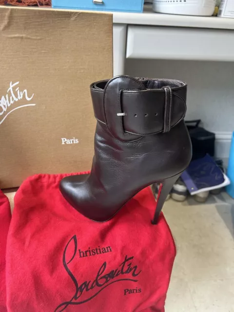 LOUIS VUITTON BROWN leather ankle boots size 5 ladies £100.00 - PicClick UK