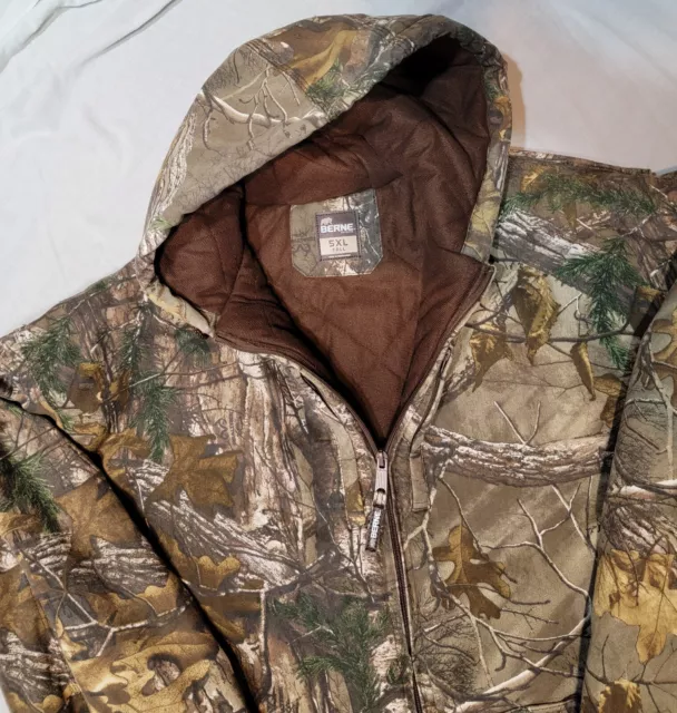 RealTree Real Tree Berne Camo Men’s Quilted Hunting Hood Jacket Coat Size 5XL