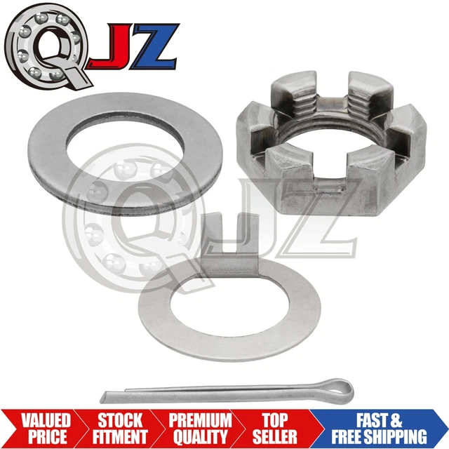 1 SET Trailer Axle Bearing Castle Spindle Nut Shaft and Tang Washer