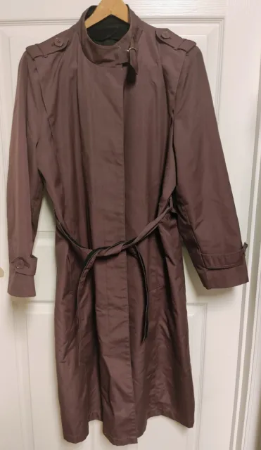 Misty Harbor Trench Coat Womens 18 Reg Capped Belted Raincoat Purple Wine