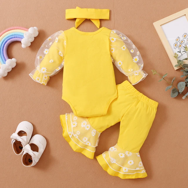Tuta romper neonate pantaloni floreali fascia abiti set abiti 4