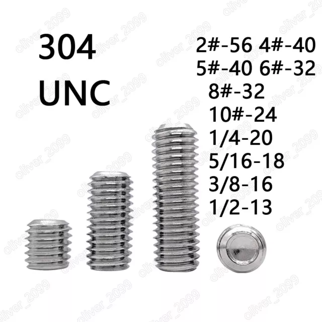 304 Stainless Steel Hex Socket Set Screw Cup Point Grub Screws 2# 4# 5# 6# 8#