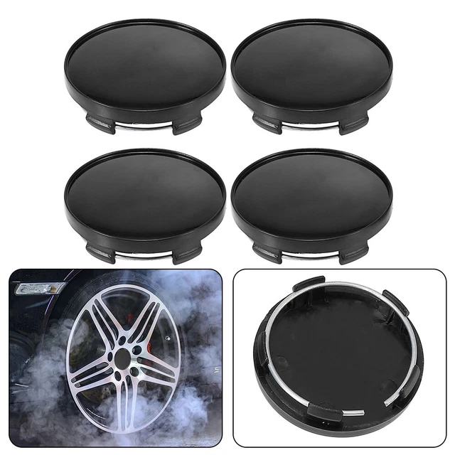 4pcs Black 59mm 2.32 Dia 5 Clips Wheel Tyre Center Hub Cap Cover for Auto Car