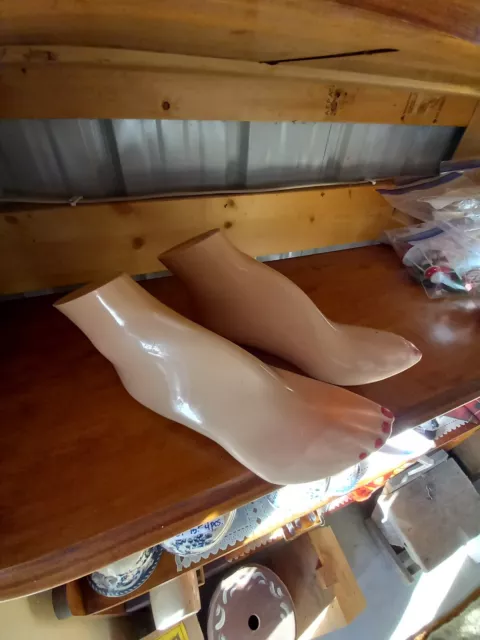 Vintage Plastic Right left Foot Sales Display Mannequin CS Pierce Co Brockton MA