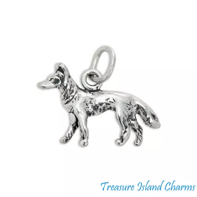German Shepherd Dog Breed 3D 925 Solid Sterling Silver Charm MADE IN USA
