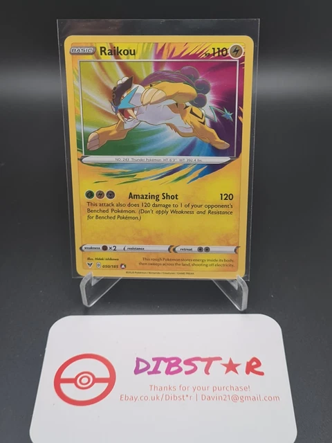 Pokemon Raikou Amazing Rare Holo 050/185 Vivid Voltage Mint Condition