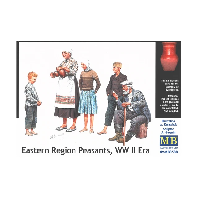 Master Box WWII Civilians Model 1:35 Eastern Region Peasants New