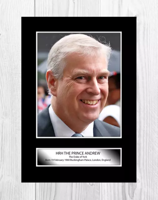 Prince Andrew HRH A4 reproduction poster with choice of frame