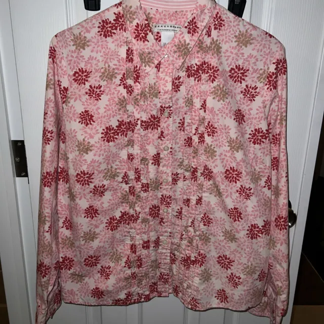 crazy horse liz claiborne shirt xl Pink Flower Button Up