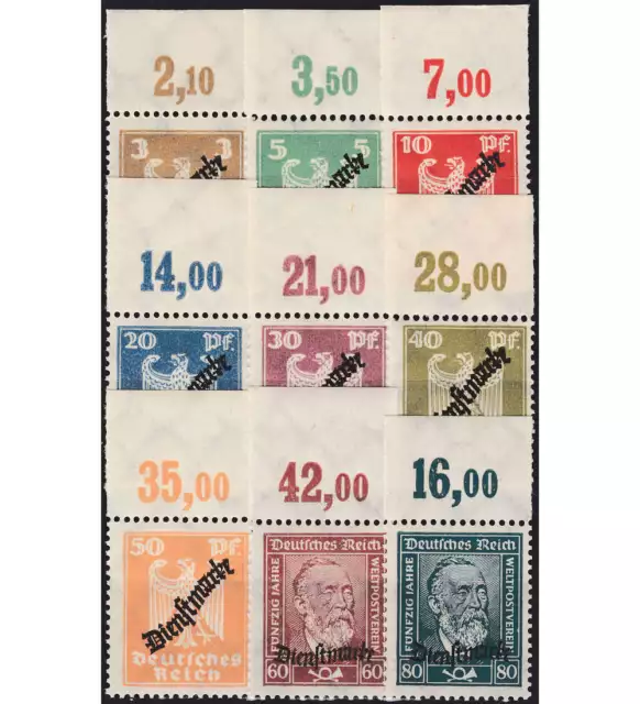 Deutsches Reich Dienst Nr.105-113 postfrisch "Reichsadler" mit Schlangenaufdruck