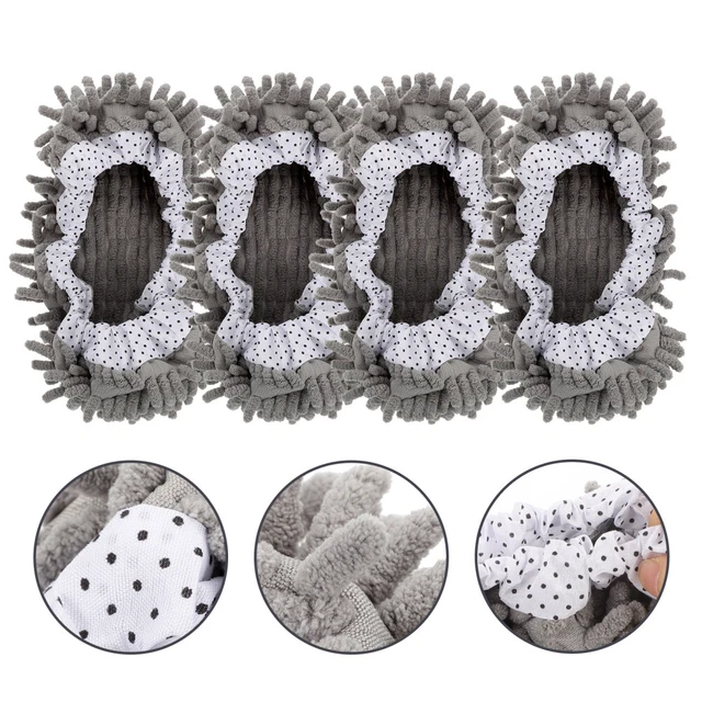 Cubierta de zapatillas de trapeado zapatillas suaves fregona limpieza de pisos gris oruga