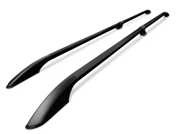 Rails De Toit Séparés OMTEC Pour VW T5 Transporter 2003-2015 - Noir Alu/plastique - Neuf Garantie 2 Ans