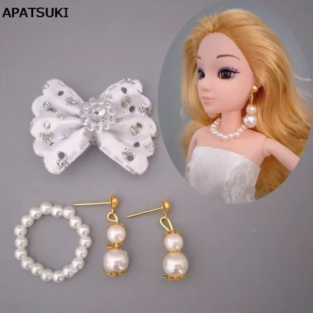 Imitation Pearl Jewelry Earrings Necklace For 1/6 BJD Doll Fashion Decoration