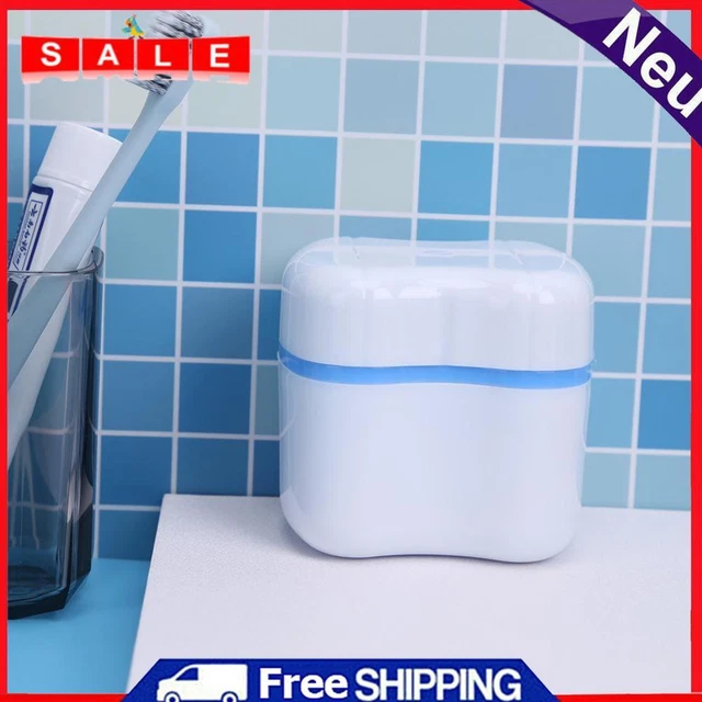 BATHROOM DENTURE CUP Gifts Mouthguard Cleaning Container Home Use (B