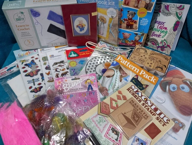 Mixed Craft Bundle - Stamps KNITTING Sewing CROCHET Stickers CROSS STITCHING