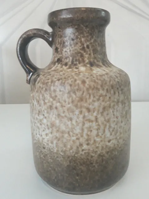 Vtg Scheurich W.germany 414-16 Fat Lava Jug Vase Black Brown Beige Pottery