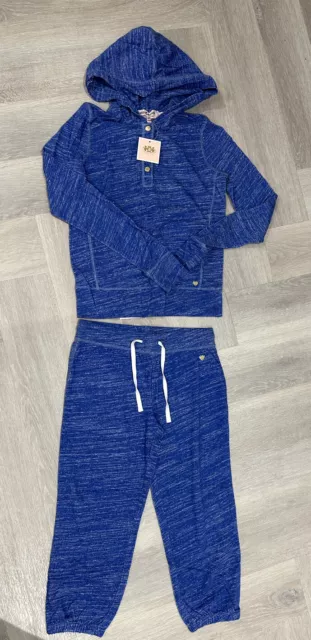 JUICY COUTURE Girls Blue Marl Tracksuit Joggers Hoodie Set Age 10 NWT