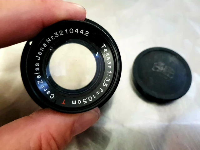 Carl Zeiss Jena TESSAR 3,5/10,5 T - Schraubfassung Objektiv lens Guter Zustand!