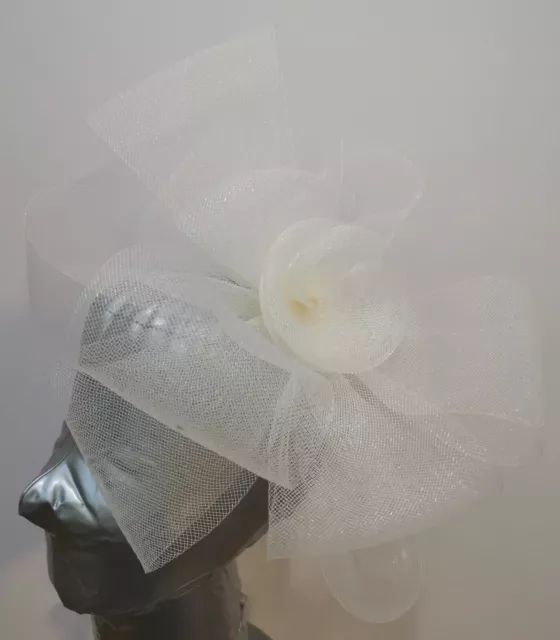 ivory off white fascinator headband headpiece wedding party race ascot bridal