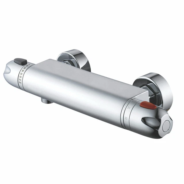 SWIRL EXPOSED THERMOSTATIC Mixer Shower Valve Fixed Chrome New £38.99