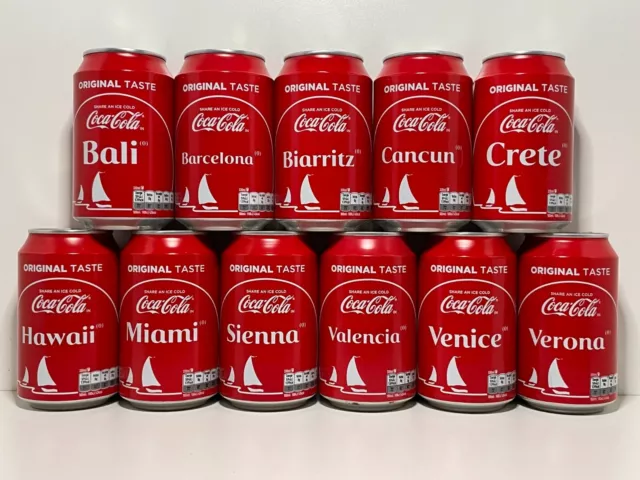 Coca Cola Coke Cans; 11 Different 'Summer Destination 2017' Cans, Holland