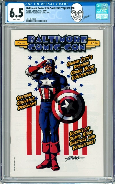 CGC 6.5 George Perez Pedigree Copy Baltimore Comic Con Guide Captain America Art