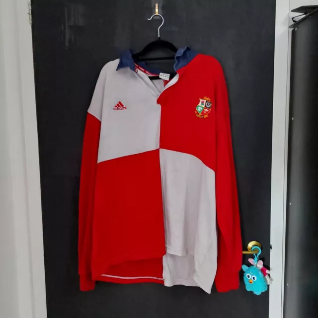 ADIDAS LONG SLEEVE MEN RUGBY UNION BRITISH LIONS SHIRT SIZE XL Six Nations