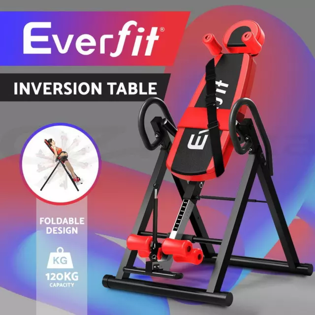 Everfit Inversion Table Tables Gravity Back Stretcher Foldable Home Fitness Gym