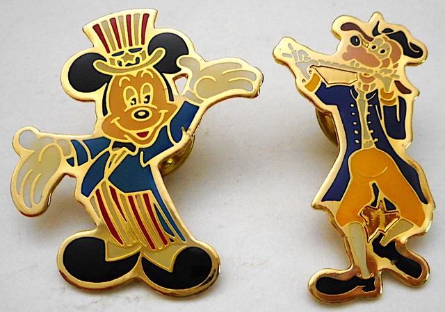Vintage 1989 Mickey Mouse & Goofy Lapel Pins Designed by Eastman Kodak Disney