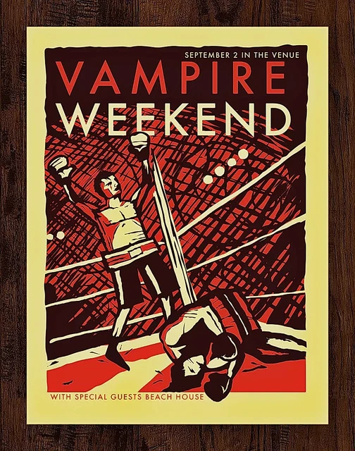 Vampire Weekend Beach House Sept. 2, 2010 Salt Lake City AP Concert Poster Print