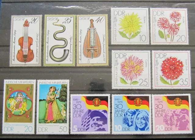 Briefmarken DDR 1979 Dahlien auf der IGA, 30 Jahre DDR, Miniaturen,...Postfrisch