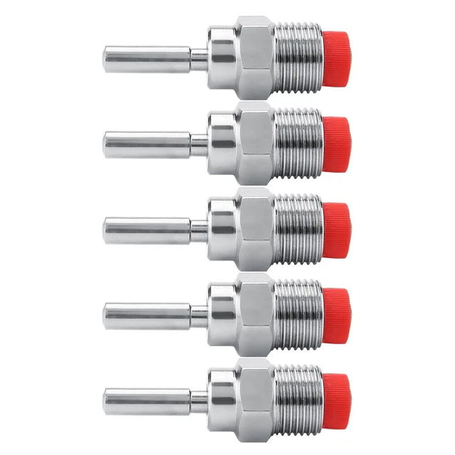 5 piezas Tapa de cobre de acero inoxidable Bebedor automático pezón de cerdo Regador Tapa roja ECM