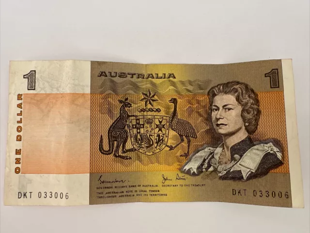 1977 Australia $1 Dollar Note Johnston  / Stone 💰 💰DPG518365🔥 Good Number 2