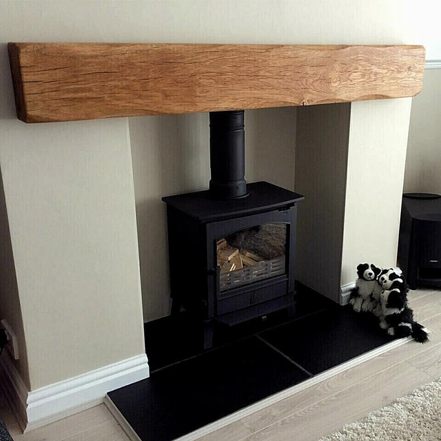 SOLID OAK BEAM Fireplace Mantel Mantle Shelf Lintel Mantelpiece LIGHTLY