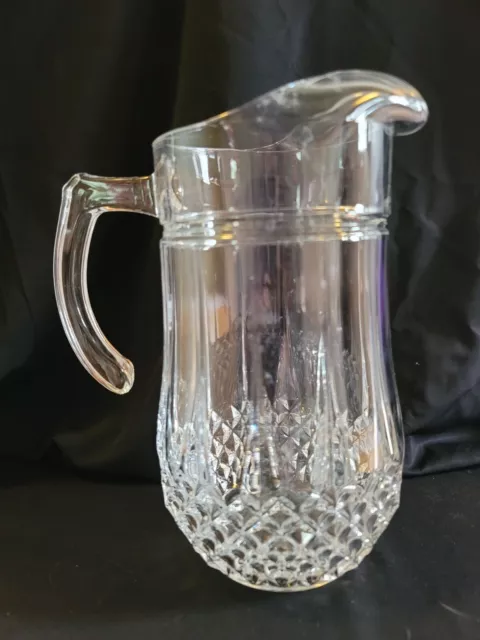 Cristal D'Arques Durand PITCHER Longchamp 48 oz. Pointed Handle France Crystal