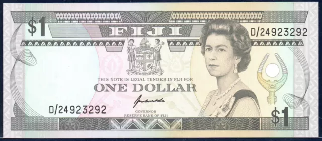 Fiji UNC Note 1 Dollar ND 1993 P-89a QEII (Low Shipping)