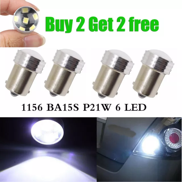 1156 BA15S 6 SMD LED P21W COB Car Reverse Turn Tail Light Bulbs 12V White Color