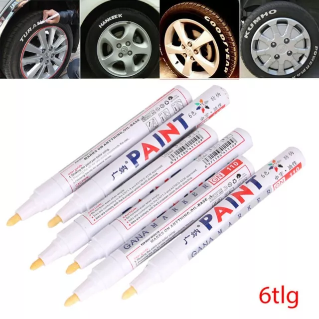 Stylo à peinture blanche imperméable pour lettrage de pneus de voiture ensembl 3