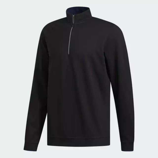 Adidas Golf Performance Mens Adipure Pullover 1/4 Zip Jumper Sweater Top Black