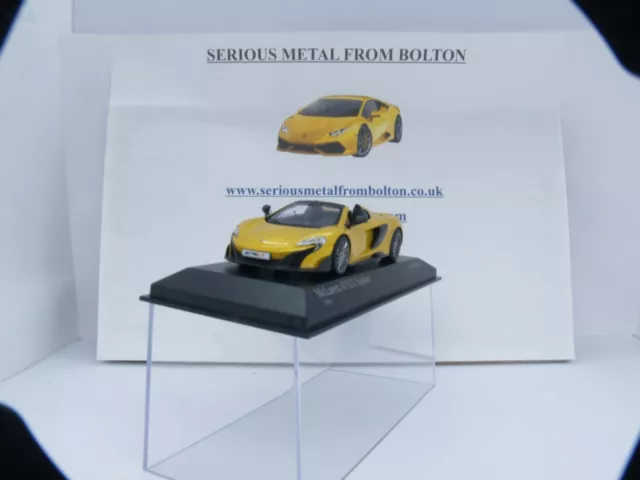 Minichamps 537154433 Mclaren 675Lt Spider 2016 Solis Yellow L/E 1:43 Scale