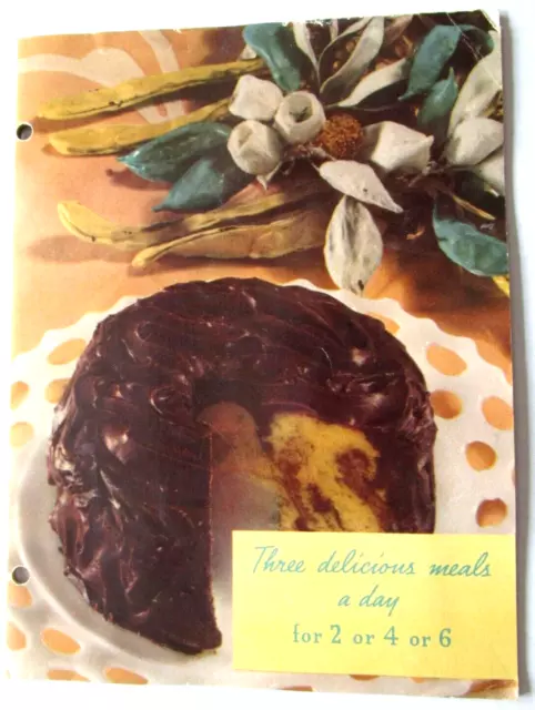 1939 Pet Milk "Three Delicious Meals A Day  For 2 Or 4 Or 6"  Brochure - E5H