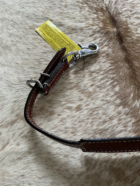 Basketweave Tooled Genuine Leather Western Wither Strap For Breast Collar Tack 2