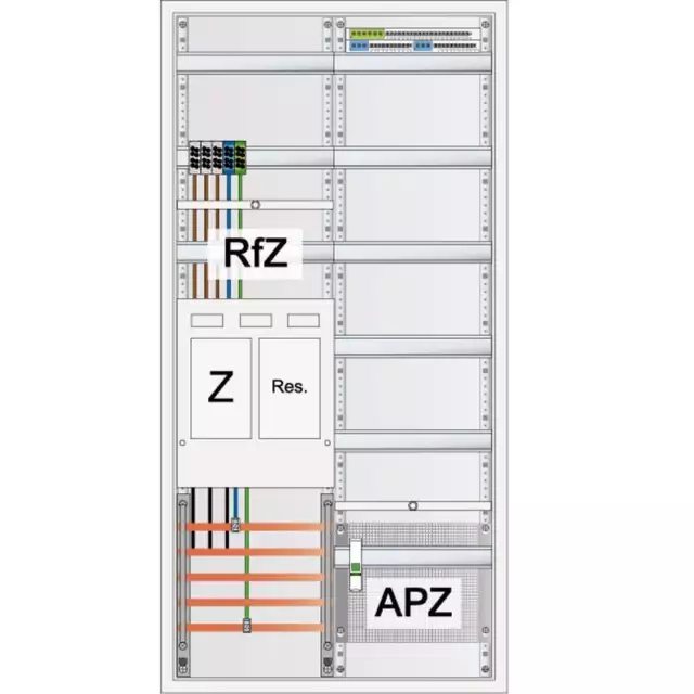 Armadio contatore completo, casa unifamiliare, eHZ, APZ, distributore, SLS 40A 2