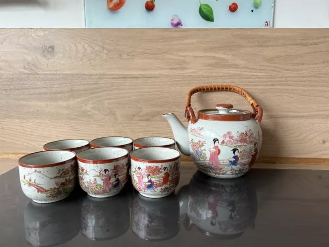 Service à thé japonais - porcelaine - Label Emmaüs