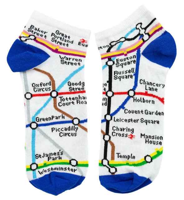 TFL6309 LICENSED LONDON Underground Tube Map Trainer Socks Mens £6.99